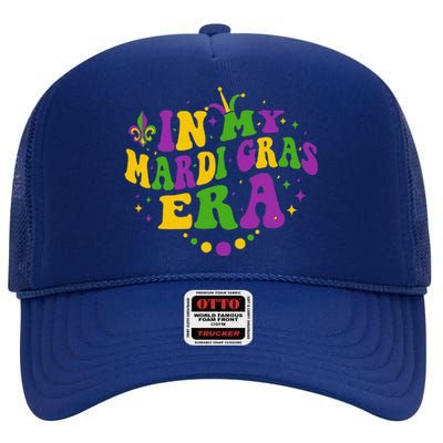 In My Mardi Gras Era Festival Retro Carnival Party Holiday High Crown Mesh Back Trucker Hat