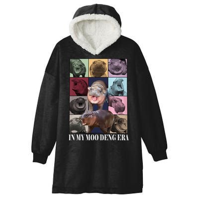 In My Moo Deng Era  Moo Deng Lover Hooded Wearable Blanket