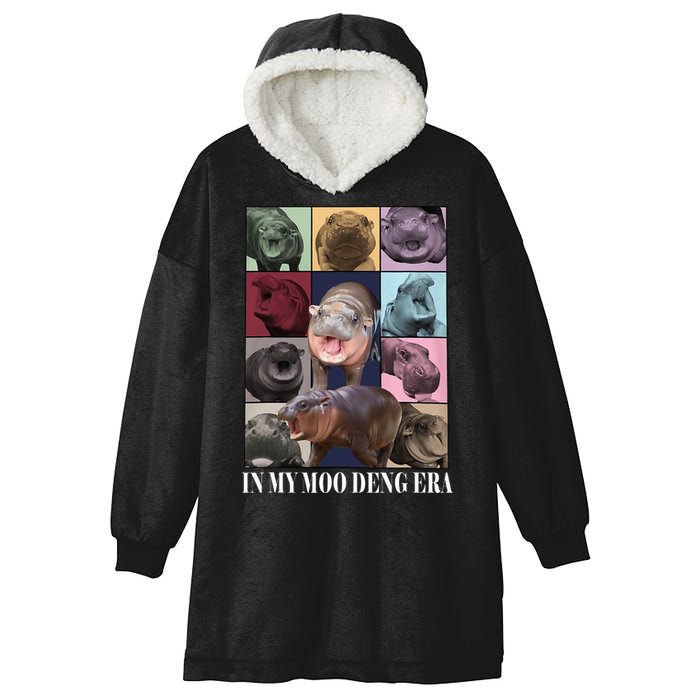 In My Moo Deng Era  Moo Deng Lover Hooded Wearable Blanket