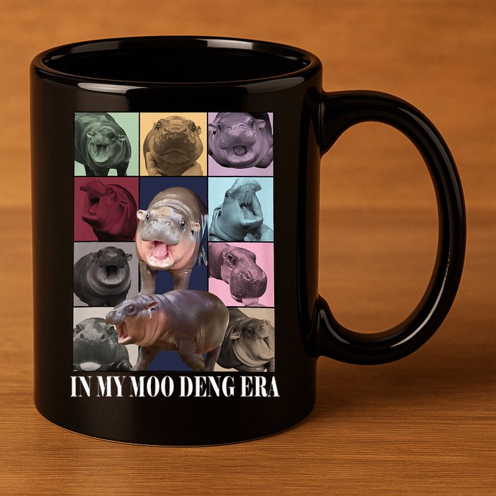 In My Moo Deng Era  Moo Deng Lover 11oz C Handle Ceramic Mug
