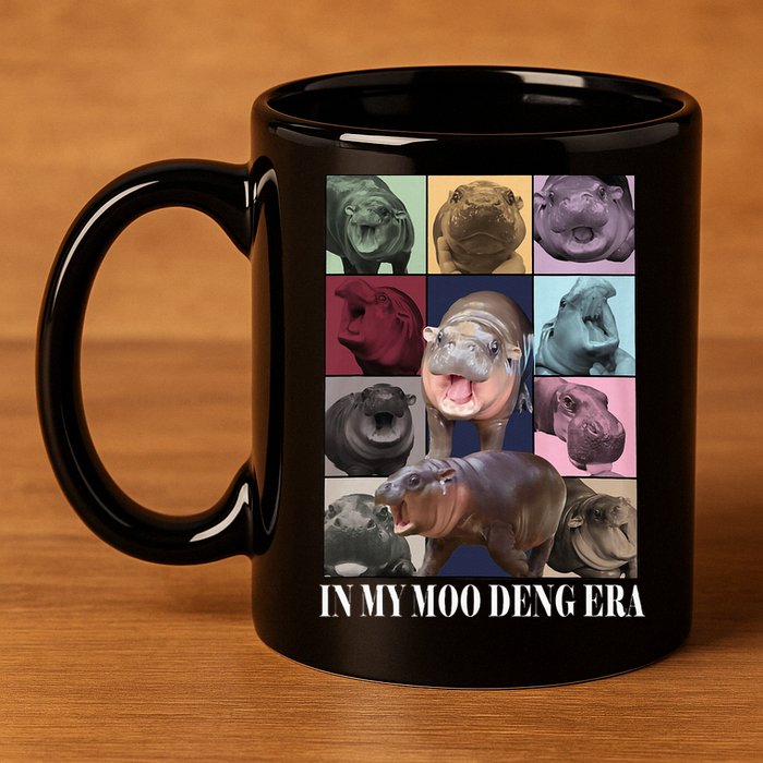 In My Moo Deng Era  Moo Deng Lover 11oz C Handle Ceramic Mug