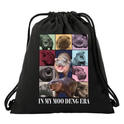 In My Moo Deng Era  Moo Deng Lover Drawstring Bag