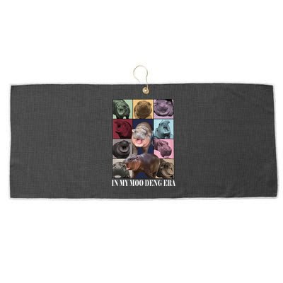 In My Moo Deng Era  Moo Deng Lover Large Microfiber Waffle Golf Towel