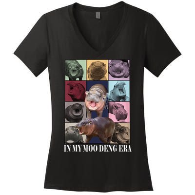 In My Moo Deng Era  Moo Deng Lover Women's V-Neck T-Shirt