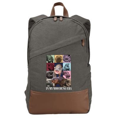 In My Moo Deng Era  Moo Deng Lover Cotton Canvas Backpack
