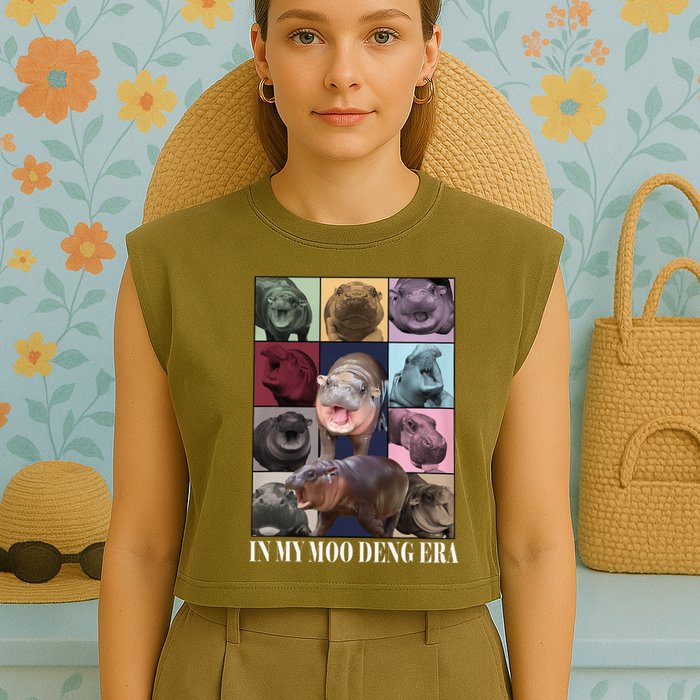 In My Moo Deng Era  Moo Deng Lover Garment-Dyed Women's Muscle Tee
