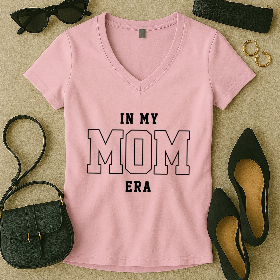 In My Mom Era Cute Mothers Day Gift Women's V-Neck T-Shirt
