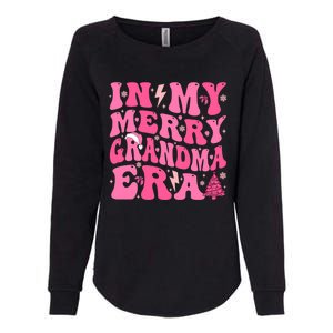 In My Merry Grandma Era Groovy Pink Christmas Grandma Gift Womens California Wash Sweatshirt