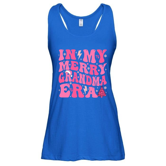 In My Merry Grandma Era Groovy Pink Christmas Grandma Gift Ladies Essential Flowy Tank