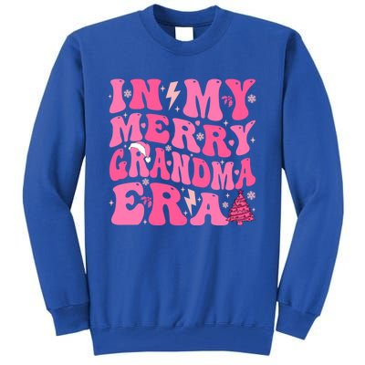 In My Merry Grandma Era Groovy Pink Christmas Grandma Gift Tall Sweatshirt