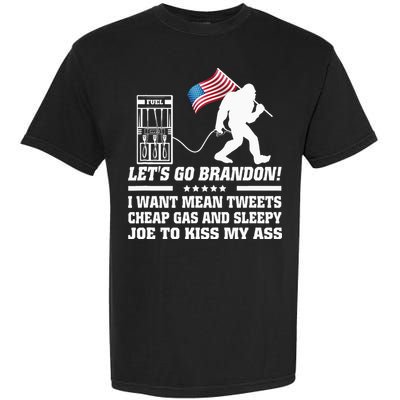 I Miss Mean Tweets And Cheap Gas Funny Anti Biden Bigfoot  Garment-Dyed Heavyweight T-Shirt