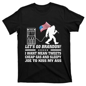 I Miss Mean Tweets And Cheap Gas Funny Anti Biden Bigfoot  T-Shirt