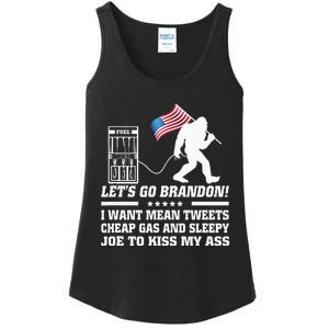 I Miss Mean Tweets And Cheap Gas Funny Anti Biden Bigfoot  Ladies Essential Tank