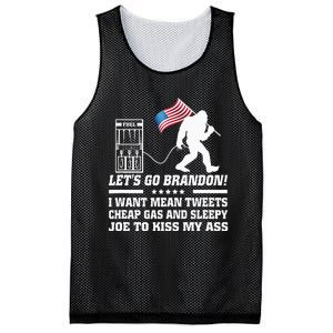 I Miss Mean Tweets And Cheap Gas Funny Anti Biden Bigfoot  Mesh Reversible Basketball Jersey Tank