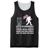 I Miss Mean Tweets And Cheap Gas Funny Anti Biden Bigfoot  Mesh Reversible Basketball Jersey Tank