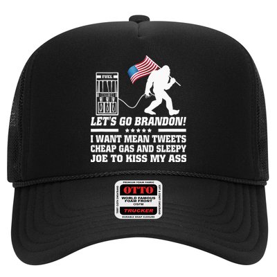 I Miss Mean Tweets And Cheap Gas Funny Anti Biden Bigfoot  Trucker Hat