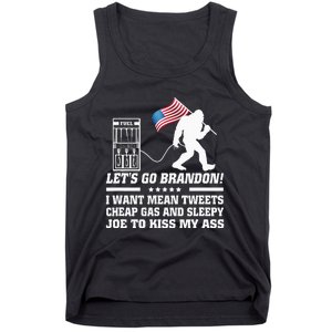 I Miss Mean Tweets And Cheap Gas Funny Anti Biden Bigfoot  Tank Top