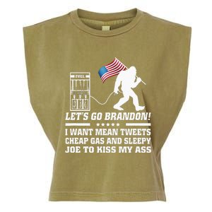 I Miss Mean Tweets And Cheap Gas Funny Anti Biden Bigfoot  Garment-Dyed Women's Muscle Tee