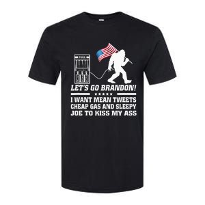 I Miss Mean Tweets And Cheap Gas Funny Anti Biden Bigfoot  Softstyle CVC T-Shirt