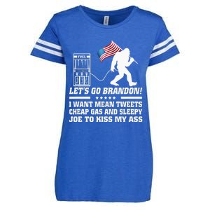 I Miss Mean Tweets And Cheap Gas Funny Anti Biden Bigfoot  Enza Ladies Jersey Football T-Shirt