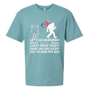 I Miss Mean Tweets And Cheap Gas Funny Anti Biden Bigfoot  Sueded Cloud Jersey T-Shirt