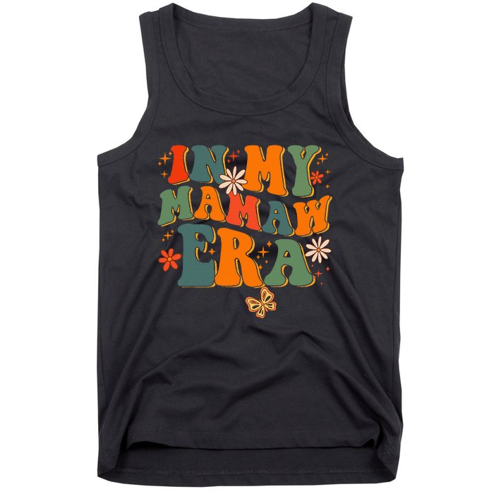 In My Mamaw Era Groovy Retro Floral Hippie Cool Mamaw Club Tank Top