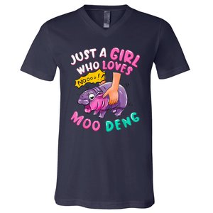 In My Moo Deng Era  Moo Deng Lover Just A Girl Who Loves Moo Deng V-Neck T-Shirt