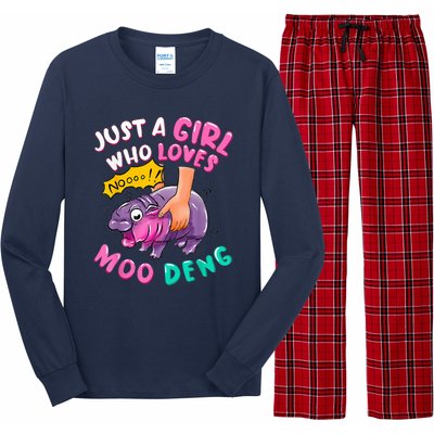 In My Moo Deng Era  Moo Deng Lover Just A Girl Who Loves Moo Deng Long Sleeve Pajama Set