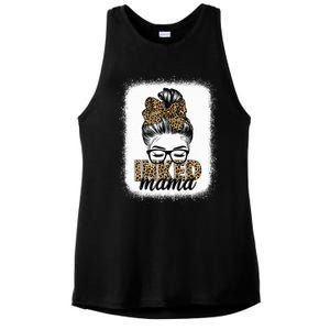 Inked Mama Messy Bun Mom Life Leopard Tattooed Mom Gift Ladies PosiCharge Tri-Blend Wicking Tank