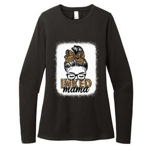 Inked Mama Messy Bun Mom Life Leopard Tattooed Mom Gift Womens CVC Long Sleeve Shirt