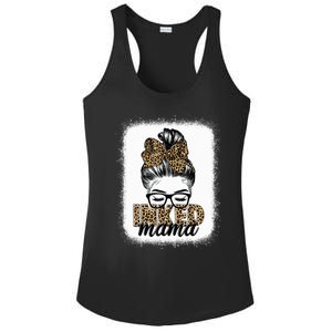 Inked Mama Messy Bun Mom Life Leopard Tattooed Mom Gift Ladies PosiCharge Competitor Racerback Tank