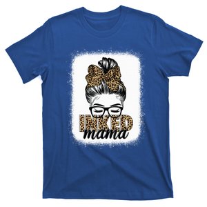 Inked Mama Messy Bun Mom Life Leopard Tattooed Mom Gift T-Shirt