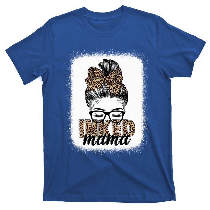 Inked Mama Messy Bun Mom Life Leopard Tattooed Mom Gift T-Shirt