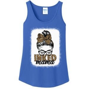 Inked Mama Messy Bun Mom Life Leopard Tattooed Mom Gift Ladies Essential Tank