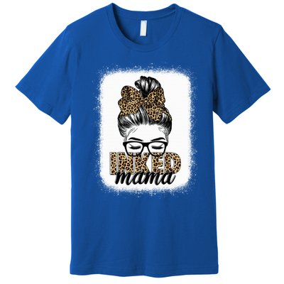 Inked Mama Messy Bun Mom Life Leopard Tattooed Mom Gift Premium T-Shirt