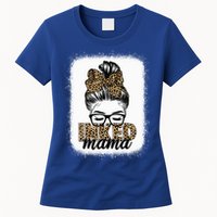 Inked Mama Messy Bun Mom Life Leopard Tattooed Mom Gift Women's T-Shirt