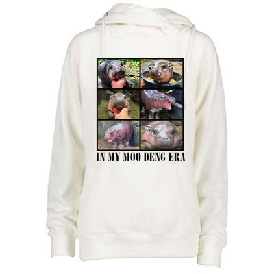 In My Moo Deng Era  Moo Deng Lover Gift Womens Funnel Neck Pullover Hood