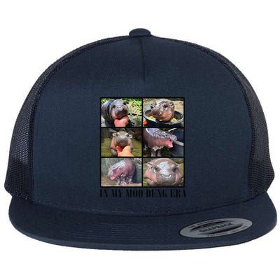 In My Moo Deng Era  Moo Deng Lover Gift Flat Bill Trucker Hat