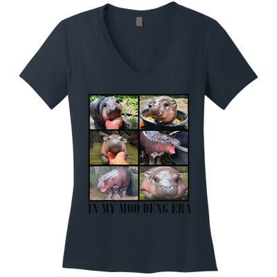 In My Moo Deng Era  Moo Deng Lover Gift Women's V-Neck T-Shirt