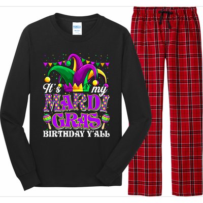 Its My Mardi Gras Birthday Yall Funny Mardi Gras Meaningful Gift Long Sleeve Pajama Set