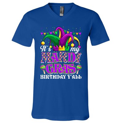 Its My Mardi Gras Birthday Yall Funny Mardi Gras Meaningful Gift V-Neck T-Shirt