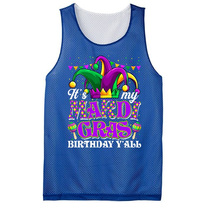 Its My Mardi Gras Birthday Yall Funny Mardi Gras Meaningful Gift Mesh Reversible Basketball Jersey Tank