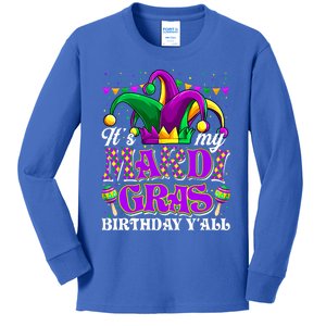 Its My Mardi Gras Birthday Yall Funny Mardi Gras Meaningful Gift Kids Long Sleeve Shirt