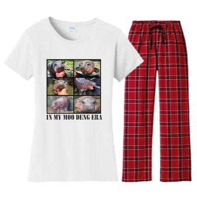 In My Moo Deng Era  Moo Deng Lover Loves Moo Deng Meme Women's Flannel Pajama Set