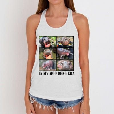 In My Moo Deng Era  Moo Deng Lover Loves Moo Deng Meme Women's Knotted Racerback Tank