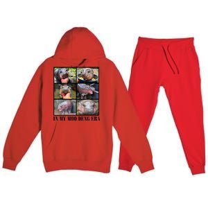 In My Moo Deng Era  Moo Deng Lover Premium Hooded Sweatsuit Set