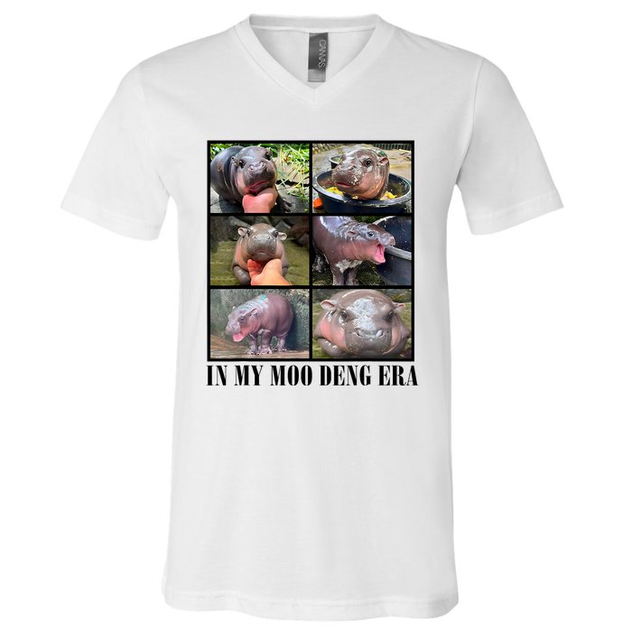 In My Moo Deng Era  Moo Deng Lover V-Neck T-Shirt