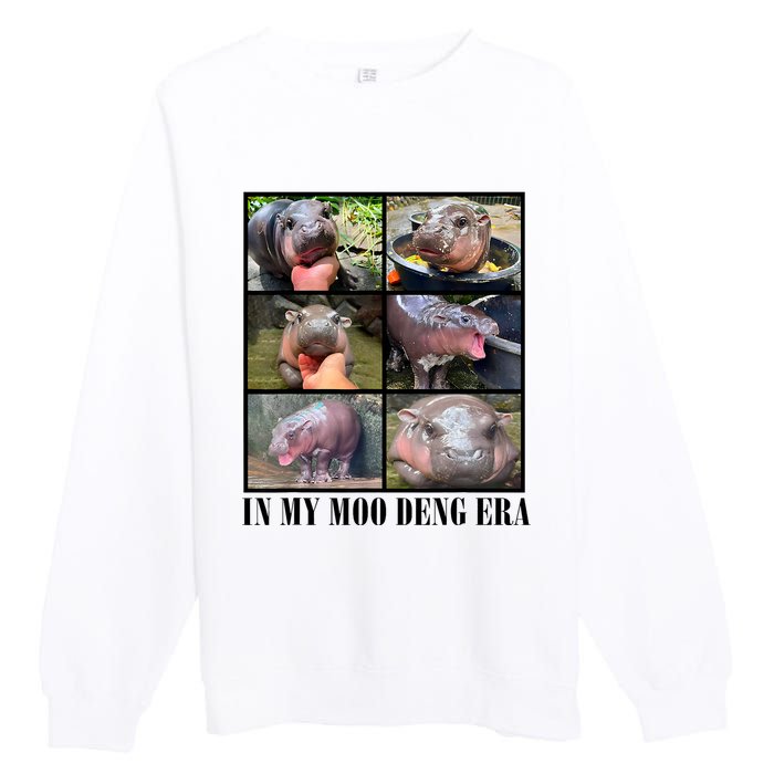 In My Moo Deng Era  Moo Deng Lover Premium Crewneck Sweatshirt