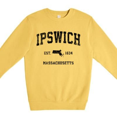 Ipswich Massachusetts Ma Vintage Sports Premium Crewneck Sweatshirt