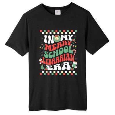 In My Merry School Librarian Era Retro Groovy Christmas Tall Fusion ChromaSoft Performance T-Shirt